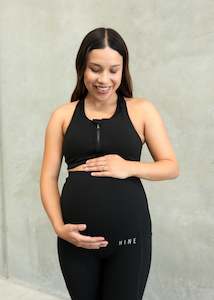 Maternity: STAPLE MATERNITY ZIP UP BRA ONYX