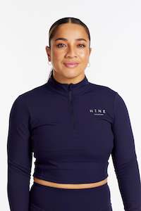 Training Jackets: HYBRID CROP LONG SLEEVE NAVY