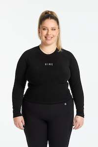 THE ESSENTIAL CROP LONG SLEEVE ONYX