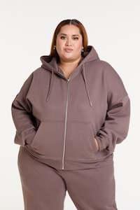 Hoodies Jumpers: ESSENTIAL ZIP HOODIE COFFEE