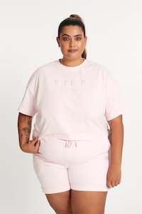 Tees: PASTEL CROP TEE PINK