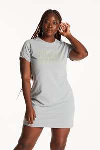 STONE GREY T-SHIRT DRESS