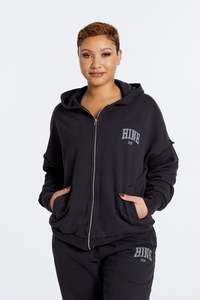 Globofilter Best Selling Index: WASHED ZIP UP HOODIE ONYX