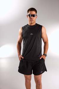 Nothing Over 50: TRAINING SINGLET MENS BLACK