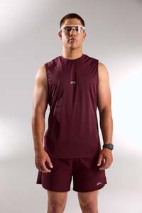 Nothing Over 50: TRAINING SINGLET MENS DEEP CHERRY