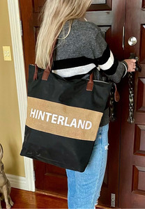 Rider: Hinterland Black and Jute Striped Tote