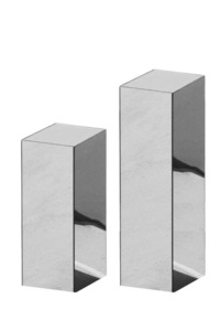 Plinths: Acrylic Silver Mirror Plinth for Hire | FOR CORPORATE EVENTS ONLY | Display stand
