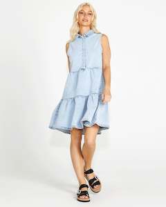 Dresses Playsuits: Kellie Sleeveless Denim Dress