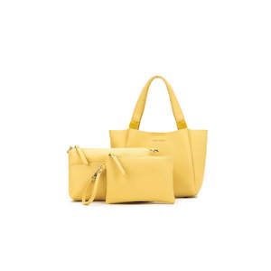 Wallets Bags: Mini Evelyn Butter 3 Piece Hobo Tote