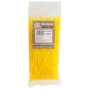 ISL 200 x 4.8mm Nylon Cable Tie - Yellow - 100pk