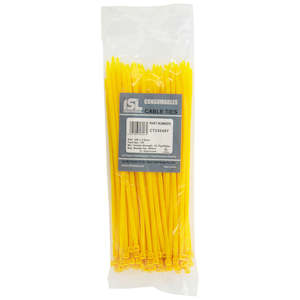 Cable Ties 4 8mm Standard Duty: ISL 250 x 4.8mm Nylon Cable Tie - Yellow - 100pk