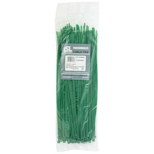 Cable Ties 4 8mm Standard Duty: ISL 300 x 4.8mm Nylon Cable Tie - Green - 100pk