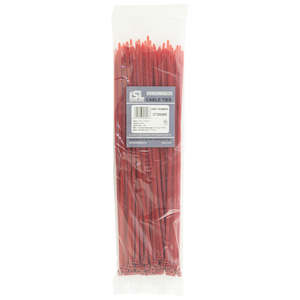 Cable Ties 4 8mm Standard Duty: ISL 380 x 4.8mm Nylon Cable Tie - Red - 100pk