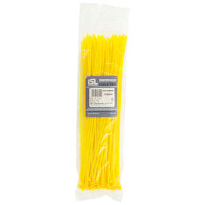 Cable Ties 4 8mm Standard Duty: ISL 380 x 4.8mm Nylon Cable Tie - Yellow - 100pk