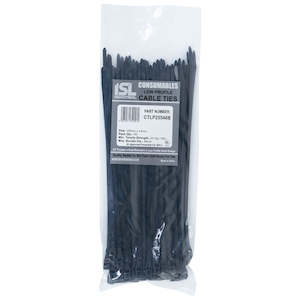 Cable Ties Low Profile: ISL 255x4.6mm Low Profile Cable Tie - UV Blk - 100pk