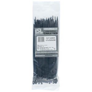 ISL 205x2.5mm Low Profile Cable Tie - UV Blk - 100pk