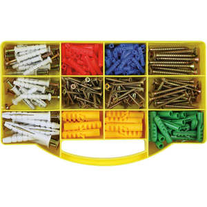 Fasteners Grab Kits: Champion GJ Grab Kit 315pc Screws, Anchors & Wall plug Kit**