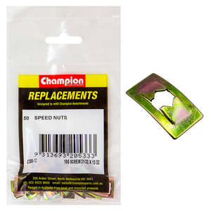 Fasteners Replacement Packs Auto Speed Nuts: Champion 10G x 21/32in x 13/32in Flat Speed Nut -50pk