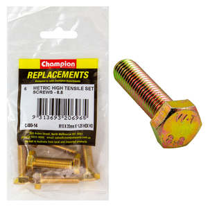 Fasteners Replacement Packs Bolts Set Screws Nuts: Champion M10 x 35mm x 1.25 Set Screw -Gr8.8 -6pk