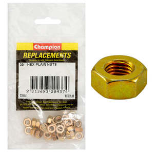 Fasteners Replacement Packs Bolts Set Screws Nuts: Champion M6 x 1.00 Plain Hex Nut -30pk