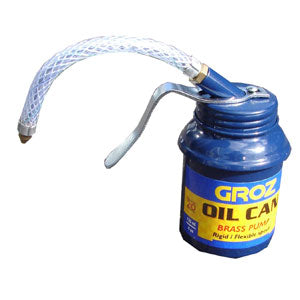 Lubrication Equipment Oiling Equipment: Groz 125ml/4oz Oil Can (Brass Pump) W/ Flex Spout