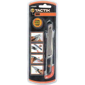 Handtools Cutting Tools: Tactix Knife Snap-off 9mm Zinc-Al Alloy Handle