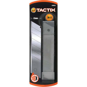 Handtools Cutting Tools: Tactix Knife Blade Snap-off 10pc 25mm