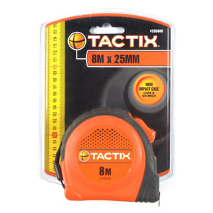 Handtools Measuring Tools: Tactix Tape Measure 8m x 25mm - Basic