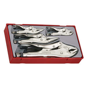 Handtools Pliers: Teng 5pc Power Grip Plier Set - TC-Tray