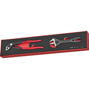 Handtools Pliers: Teng 2pc Plier/Adjustable Wrench Set - TEX-Tray