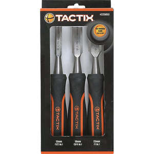 Handtools Punches Chisels: Tactix Chisel Wood 3pc Set-Long
