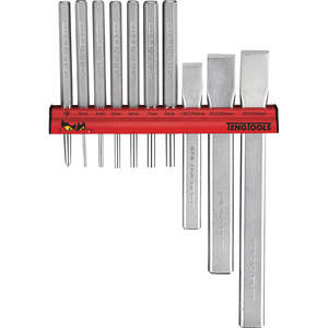 Handtools Service Tools: Teng 10pc Punch & Chisel Set w/ Wall Rack