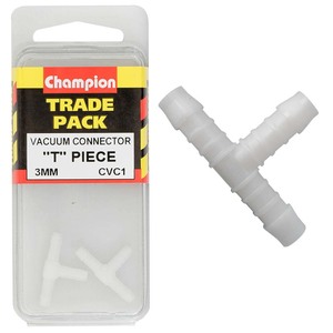 Fasteners Bulk Packs Vacuum Hose Connectors: Champion Vacuum Hose - T Piece 3mm