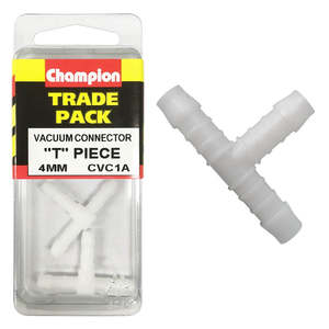 Fasteners Bulk Packs Vacuum Hose Connectors: Champion Vacuum Hose - Equal T Piece 4mm - 2pk