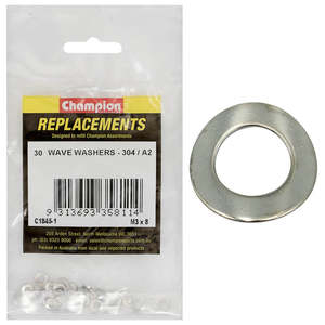 Fasteners Bulk Packs: Washer Wave Stainless Steel M3 x 8mm 304/A2 30pk