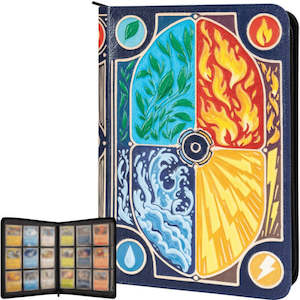 Dice Accessories: TCG Faux-Leather Elemental Trading Card Binder