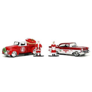 Jada 34441 1/32 1941 Ford Pickup and 1957 Chevrolet Bel Air w/Santa and Mrs. Cla&hellip;