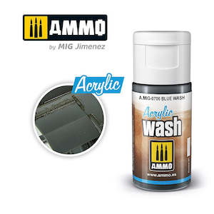 Mig Acrylic Filters: AMMO by Mig Jimenez 0706 Acrylic Filter Blue Wash