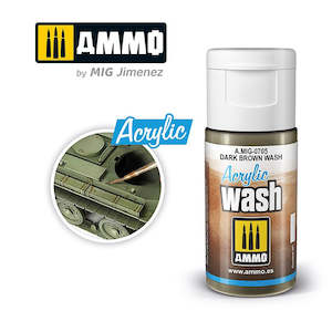 Mig Acrylic Filters: AMMO by Mig Jimenez 0705 Acrylic Filter Dark Brown Wash
