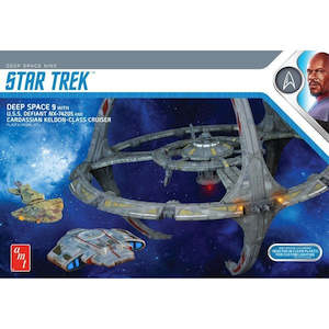 Space: AMT 1245 1/3300 Deep Space 9 w/USS Defiant and Cardassian Keldon-Class Cruiser - Star Trek DS9