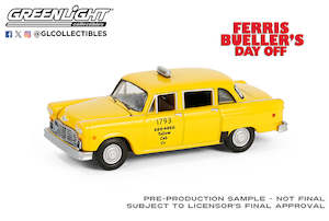 1 64 Scale: Greenlight 62030-C 1980 Checker Taxi- Ferris Bullers Day Off