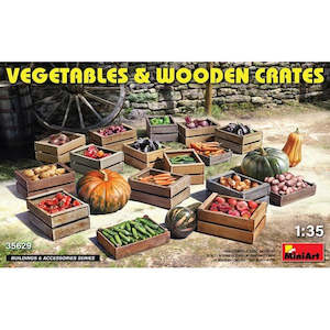 Miniart Models: MiniArt 35629 1/35 WOODEN CRATES W/VEGES
