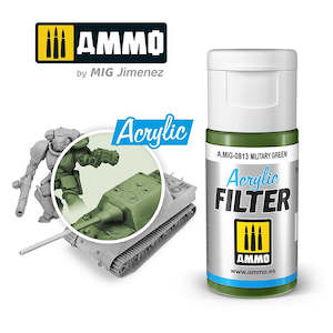 Mig Acrylic Filters: AMMO by Mig Jimenez 0813 Acrylic Filter Military Green