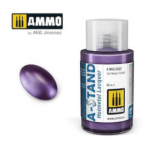 A Stand Lacquer Paint: AMMO by Mig Jimenez A.MIG-2423 A-Stand Hot Metal Violet Lacquer Paint