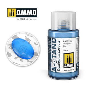 AMMO by Mig Jimenez A.MIG-2403 A-Stand Transparent Blue Lacquer Paint