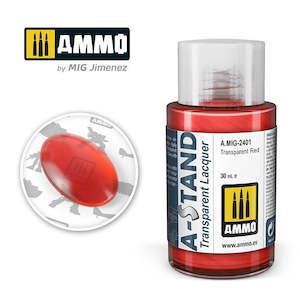 A Stand Lacquer Paint: AMMO by Mig Jimenez A.MIG-2401 A-Stand Transparent Red Lacquer Paint