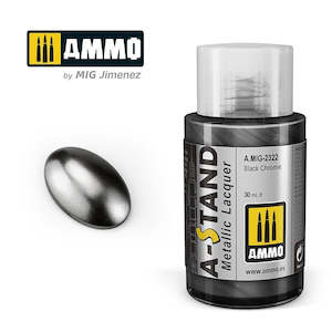 AMMO by Mig Jimenez A.MIG-2322 A-Stand Black Chrome Lacquer Paint