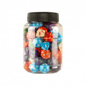 Clearance: Q Workshop JMIX04 Round Jar of Classic RPG Dice (80)