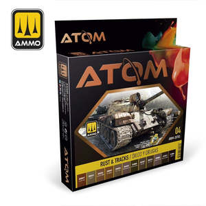Ammo By Mig Jimenez: AMMO by Mig Jimenez ATOM-20721 Atom Color Tyres And Rubber Rusty Tracks Set