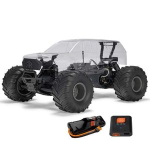 1/10 Scale Car: Arrma ARA3230SKT2 1/10 GORGON 4X2 MEGA 550 Brushed Monster Truck Ready-To-Assemble Kit with Battery & Charger-Clear Body. Hobby Hangar